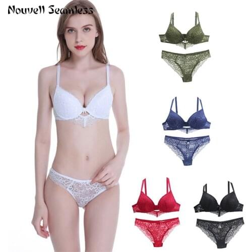 Nouvelle Seamless Sexy lace strap bra womens underwear push-up bra plus size bra add two cups underwire bra AB cup C