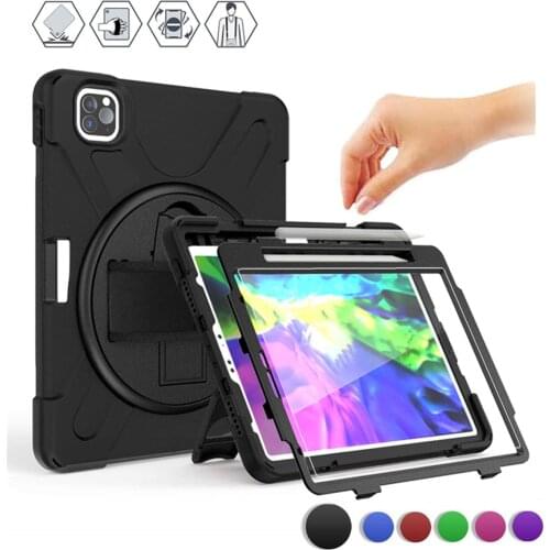 Case For iPad Pro 11'' 12.9 Inch 2018 2020 Heavy Duty Rugged Shockproof Cover Rotate stand Pencil Holder for iPad Pro 2020 Case