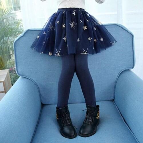 Age 3-12 Years 2018 Girls Leggings Print Childrens Pants Kids Cotton Leggings Princess Girl Pants Tutu Skirt Trousers JW3472A