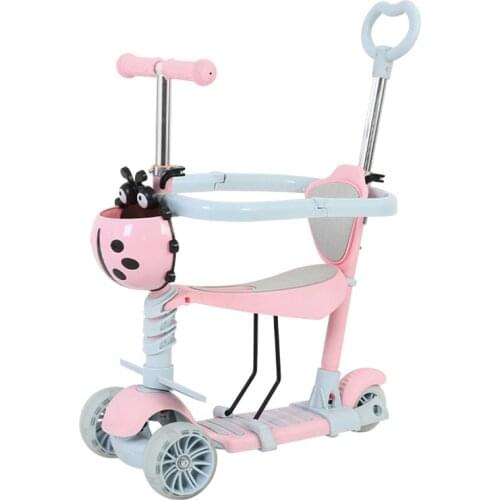 3 In1 Pu Flash Wheel Baby Walker Scooter Kids Ride on Toys Car for Children Balance Bike Push Trolley1-6years old