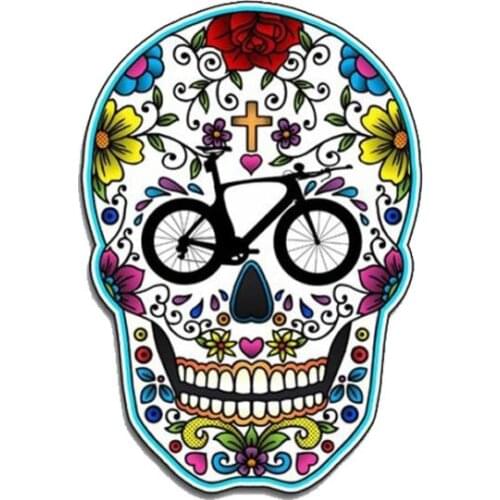 Hot Triathlon Sugar Skull Reflective Car Sticker Motorcycle Bumper Rear S Exterior Accessories PVC Cover Scratches Waterproof