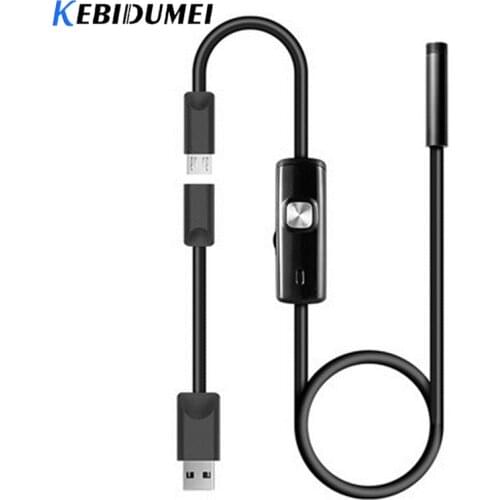 Kebidumei 7mm Mini USB Endoscope Camera Waterproof 720P HD Borescope Snake Inspection Tube Video Camera Adapte For Smartphone