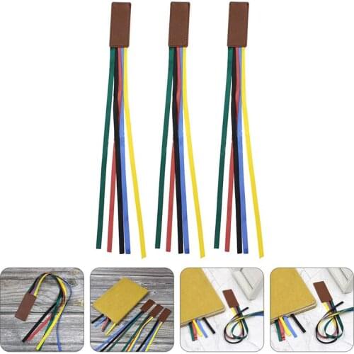 3pcs Ribbon Bible Bookmark Colorful Silk Ribbon Marker Leather Multi Page Marker 5-Page Reading Pager