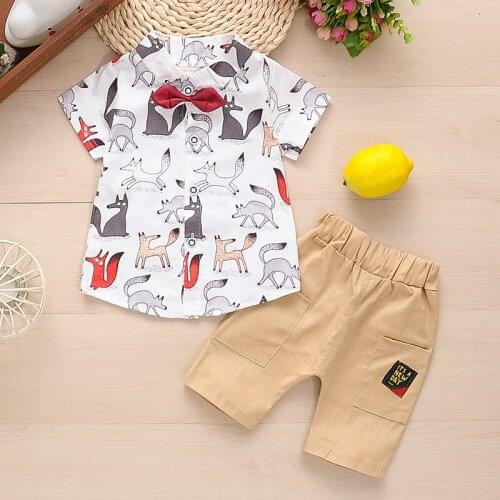 BibiCola Summer Baby Boys Clothing Set 2 pcs Short Sleeve Plaid T-shirt + pants Baby Kids Boys Outfits Summer Clothes Suit