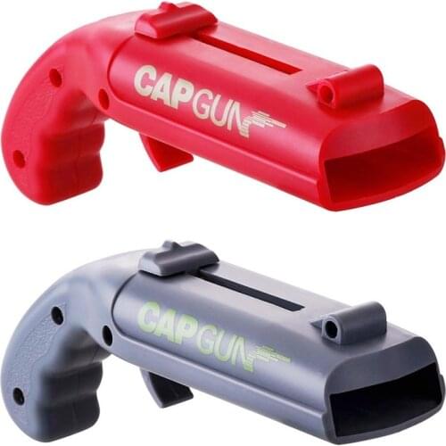 Creative flying bottle cap launcher beer beverage gun type bottle opener