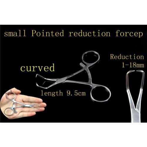 Medical small animal orthopedic instrument curved mini Pointed reduction forcep Bone Fracture tip head Gripped bone Petz Vet AO