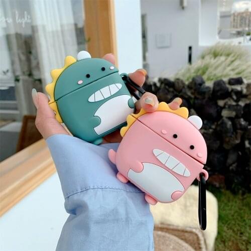 Cute Cartoon Dinosaur Case For Huawei Freebuds 4 Non-slip Protect Hearphone Cover freebuds4 Shockproof Silicone Earphone Cases