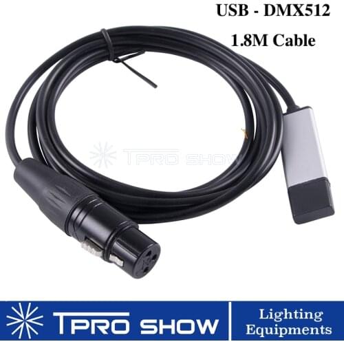 Mini Stage Light USB DMX Interface Adapter Cable 1M 1.8M DJ Lights PC DMX512 Controller Dimmer USB DMX Signal Conversion Wire