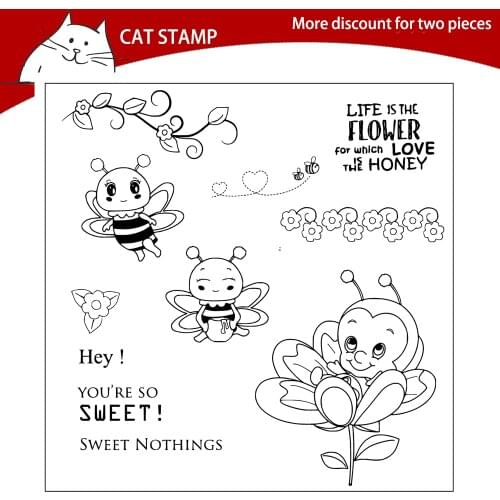 Cartoon / Lovely Bee Clear Stamps For Scrapbooking Card Making Photo Album Silicone Stamp DIY Decorative Crafts