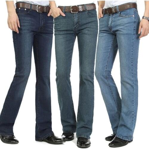 2020 New product Nostalgic color Mens Micro-horn jeans Korean version of the tide Slim Micro-la pants Mens jeans Biker jeans