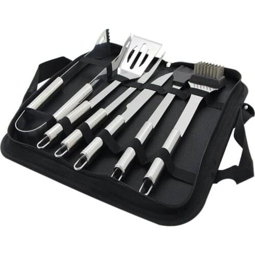 5~20 PCS Stainless Steel BBQ Tools Set Barbecue Grilling Utensil Accessories Camping Outdoor Cooking Tools Kit with Aluminum Box