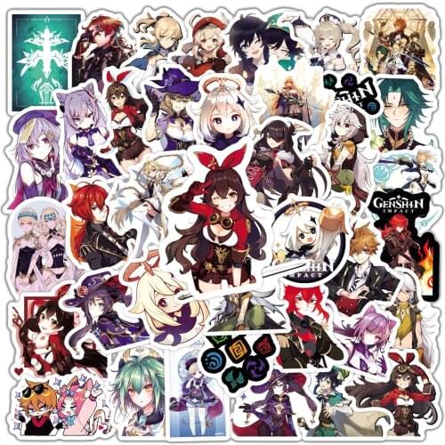 50pcs Genshin Impact stickers Cartoon Open World Game Stickers For Laptop Motorcycle Skateboard Car Travel Case Phone Case