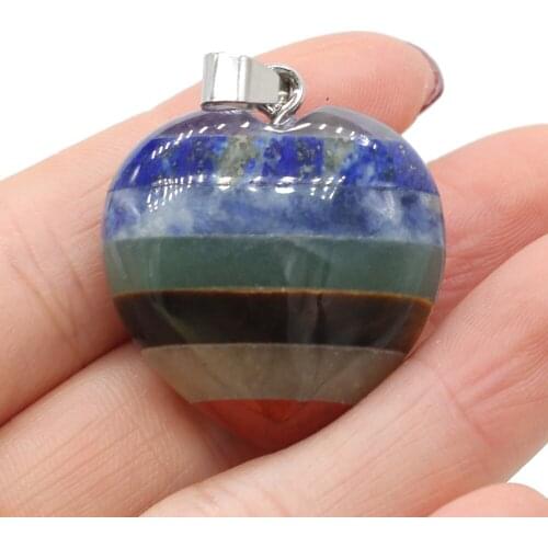 Natural Gem Peach Heart Shaped Lapis lazuli Reiki Healing Pendant Handmade Crafts DIY Necklace Bracelet Earring Jewelry Making
