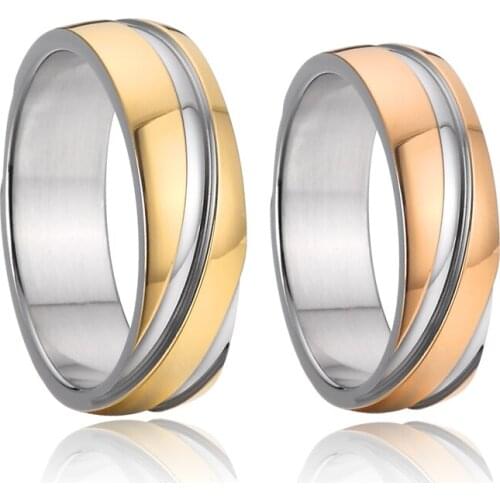Unique LOVE Alliances Marriage Anniversary promise wedding couple rings for men and women 6mm titanium stainless steel Ring