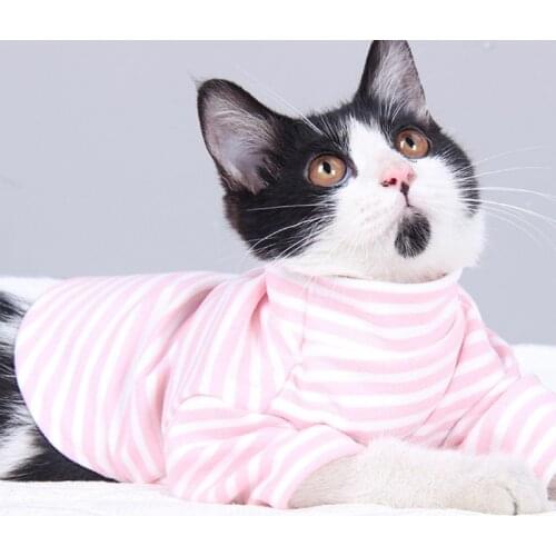 Autumn Spring Pet Dog Clothes Dog Cat Striped T-Shirt Puppy Apparel for Dog Cat Boy and Girl Pet Puppy Sweatshirt For Chihuahua