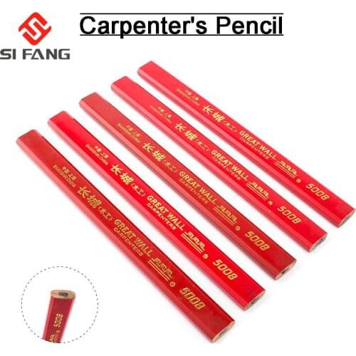 175x15mm Carpenters Pencils Red/Black Lead For DIY Builders Joiners Woodworking Thick Core Pencil Stationery For Hands Tools