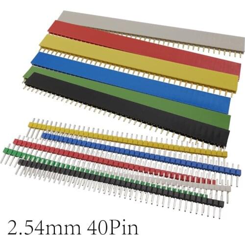 12Pcs/Set 40Pin 2.54mm Single Row Male Female PCB Board Pin Header 2.54mm 40P Pinheader Plug Socket Connector Strip for Arduino