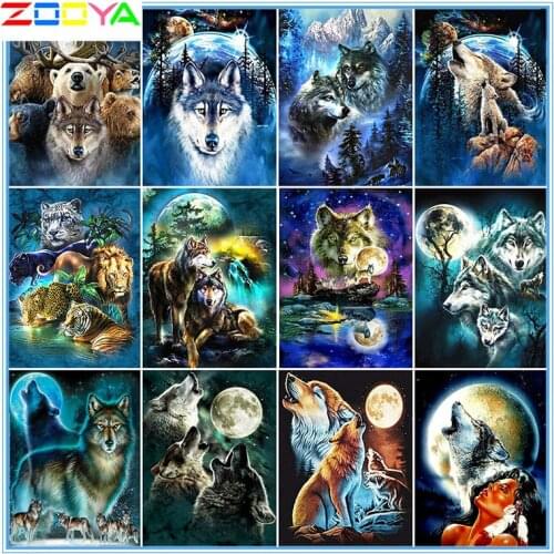 Full Square 5D Diamond Painting Wolf Picture Of Rhinestone Diamond Embroidery Sale Animal Mosaic Cross Stitch Home Decor Lx928