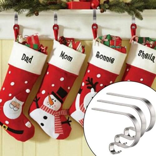 Christmas Stocking Holder Hanger Hook Brass Silver Mantle Clips Xmas Decoration New Years Decorations 2021 Home Decor Navidad