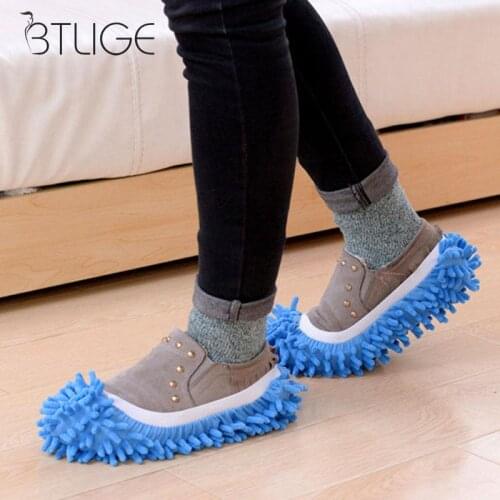 1pcs Microfiber Floor Cleaning Mop Cleaner Slipper Lazy Shoes Cover Duster Cloth