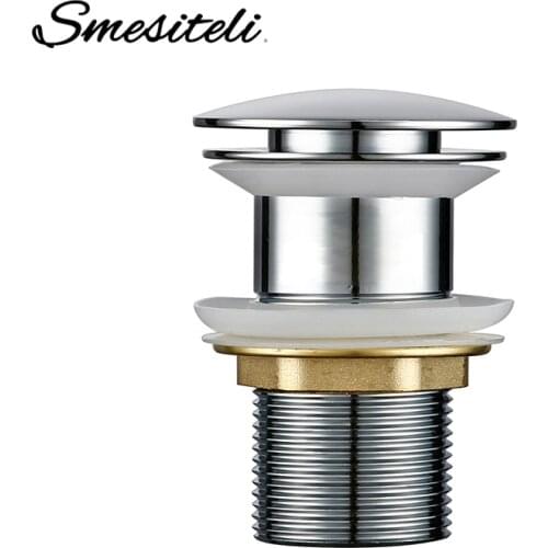 Smesiteli Bathroom Sink Drain Brass Without Overflow Hole Without Hole Push Down Pop-Up Bathroom Drain