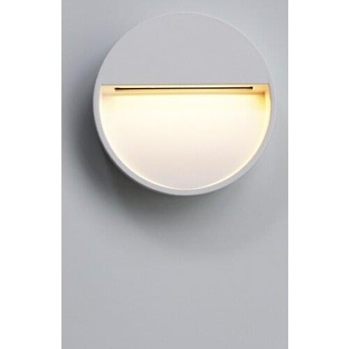 LED 6W Round Aluminum Outdoor Indoor Waterproof Wall Lamp Embedded Living Room Garden Stairs Black and White LP15