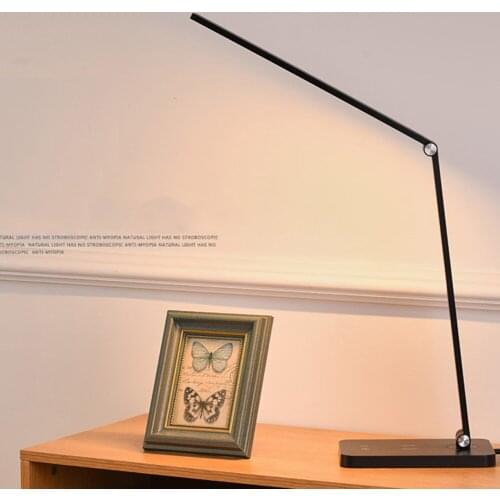 Wireless Charging LED Desk Lamp 52 LEDS 5 Modes Lighting Brightness Adjustable Bedroom Bedside Table Reading Lamp For Study