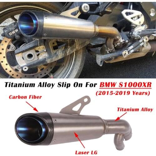 Titanium Alloy Slip On For BMW S1000XR 2015-2019 Years Motorcycle Exhaust Escape Modified Middle Link Pipe Carbon Fiber Muffler