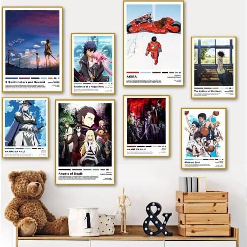 Japanese Clssic Cartoon Anime Posters Canvas Painting Fans Gifts Kids Room Wall Art Prints Japanese Comics Pictures Home Decor
