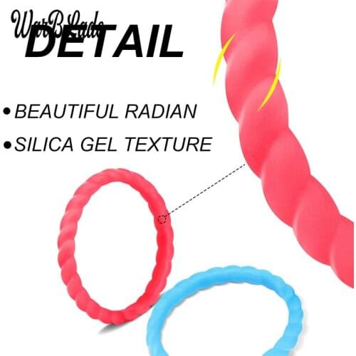 Women Wedding Rings Thin Braided Silicone Ring Rubber Bands Sport Hypoallergenic Crossfit Flexible Woven Silicone Finger Rings