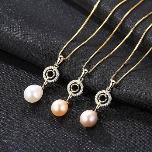 S925 Sterling Silver Necklace For Women Natural Pearl Pendant Set With 3A Zircon Ladies Necklace