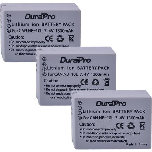 3pcs for Canon NB-10L NB10L NB 10L Camera Batteries for Canon G1X G15 G16 SX40HS SX50HS SX60HS SX40 SX50 SX60 HS Battery Charger