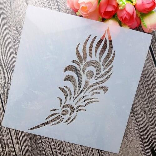 Scrapbooking tool card DIY album masking spray painted template drawing stencils laser cut template feather pattern SD344