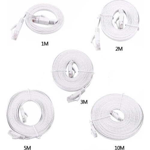 White CAT6 Flat Ethernet Cable Cat6 RJ45 Network LAN Cable Ethernet Cable Computer UTP Patch Cord for Router 1M/2M/3M/5M/8M