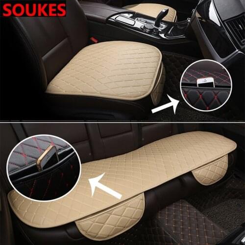 Business Plaid Car Leather Cushion Seat Cover Pad For Audi A3 A4 B8 B6 A6 Mercedes Benz W205 W204 Skoda Octavia A5 A7 2 Abarth