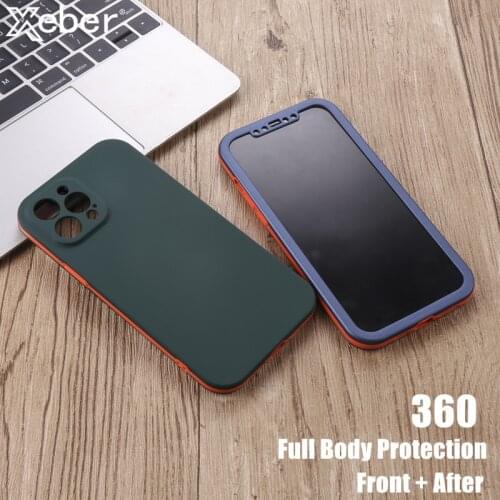 2in1 Double Layer Protective Phone Case For iPhone 11 12 Pro Max XS XR X SE Mini 6 6S 8 7 Plus Matte Shockproof Full Body Cover