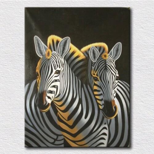 Black and white zebra oil painting from animal picture decorative painting fine hand painted paintings