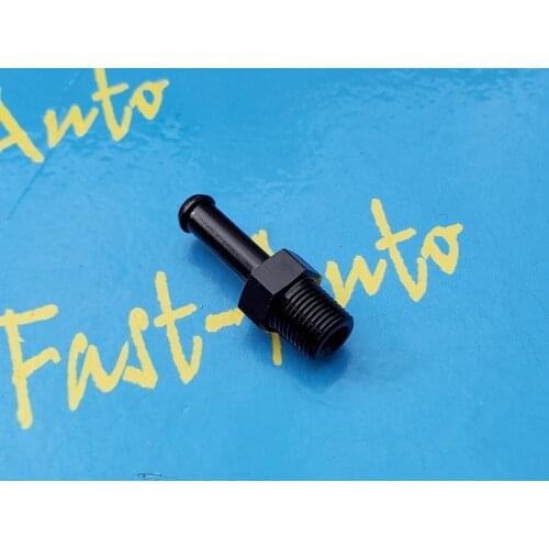 Black straight 1/8" npt male to 1/4" male(6.5mm) barb hose end adapter fitting