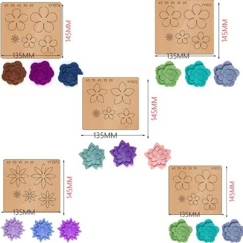 Wooden die cutting die grass 5 flower knife die YY1072 compatible with most manual die cutting