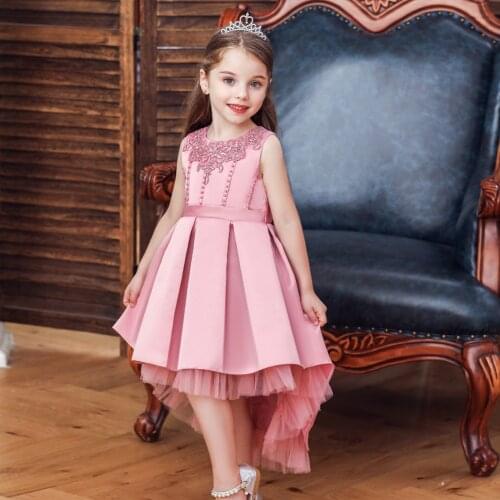 Boiiwant Toddler Kids Girls Party Dress Sleeveless Lace Party Princess Pageant Tulle Tutu Dresses Ball Gown Dress Formal 1-10Y