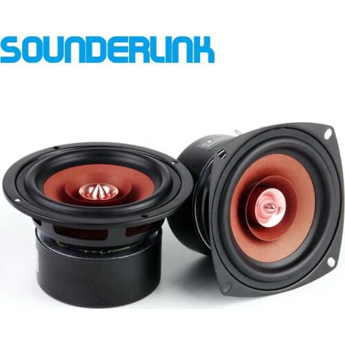 2pcs/lot Sounderlink 4 inch Full Range monitor Bullet Speaker hifi woofer tweeter with Aluminum 2 Layer kapton Cone