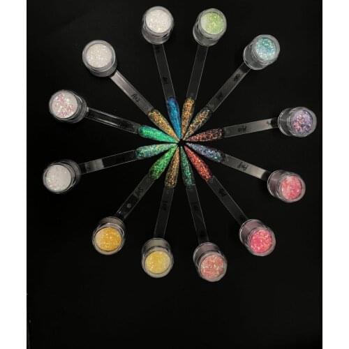 Dip Powder 12 Colors 10g Jar Dip Powder Collection-Spring Powder-Shimmer Dip Powder Unicorn Iridescent Glitter Dip Powder,HG6565