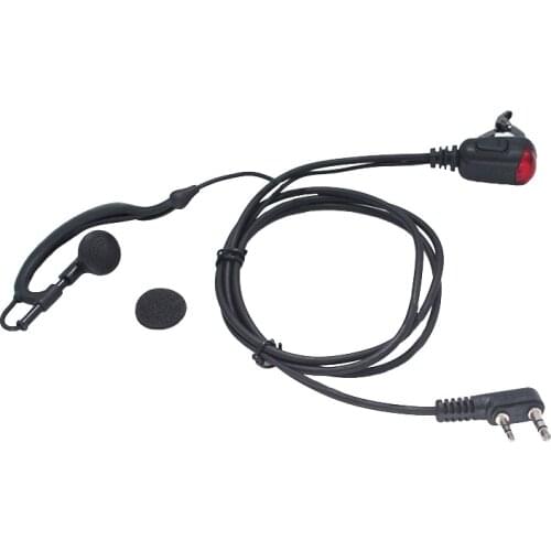 2pin ptt baofeng g shape headset boafeng bf 888s uv 5r radio accessories earpiece walkie talkie auriculares with led light