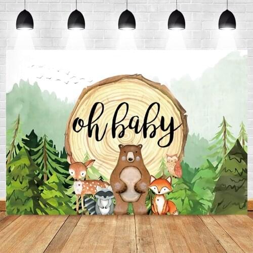 Safari Party Woodland Wild Animal Newborn Baby Birthday Party Backdrop Photography Photo Background Photophone Photozone Poster