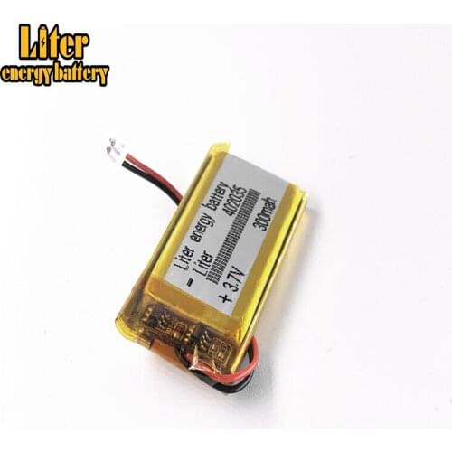 JST 1.25mm 2 pin 402035 3.7V 300mAh battery Lithium Polymer Li-Po Rechargeable Handheld GPS Navigator Battery Mp3 GPS bluetooth