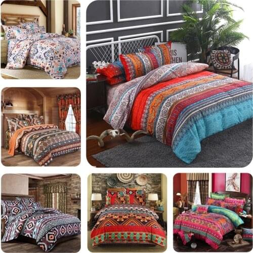 Boho Stripe Bedding Set Vintage Pastoral Country Style Bohemian Duvet Cover set Bedclothes Comforter Cover Bed Sheet