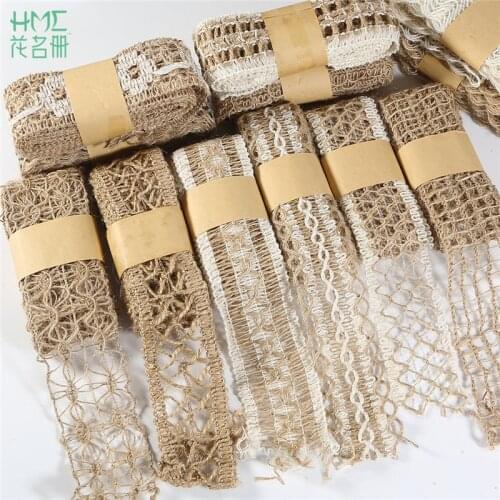 High Quality 2M/Roll 4-5cm Wedding Ribbon Lace Gift Wrapping Hemp Ribbon Jute Burlap DIY Festival Supplies Festival Decoration
