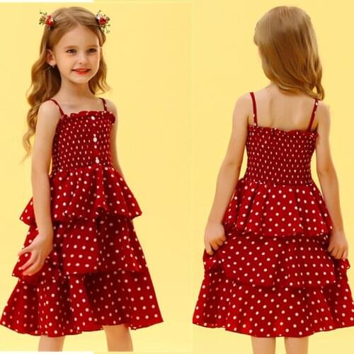 Summer Dress for Girl Kids Casual Clothes Polka-dot Kids Princess Dresses for Girls Tutu Childrens Clothing 3 4 5 6 7 8 Years