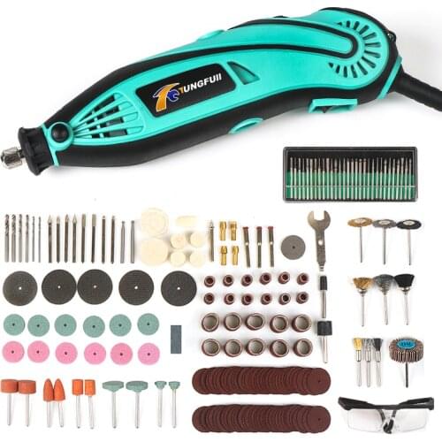 TUNGFULL 220V Dremel Tools Mini Drill Rotary Tool With Accessory Electric Mini Drill Power Tool Drill Machine Mini Grinder
