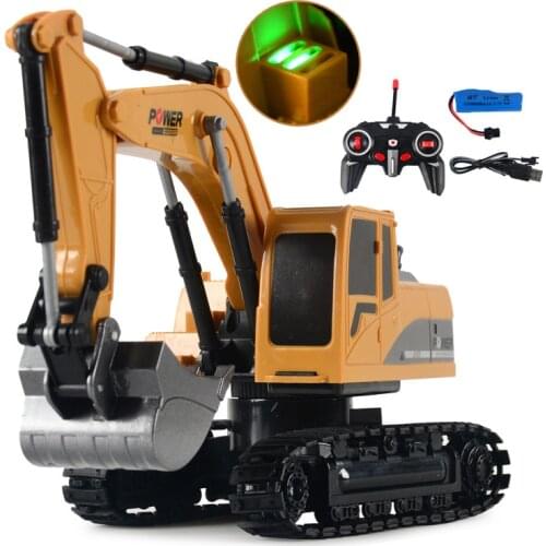 1/24 RC Truck Toys Alloy RC Excavator metal 2.4G Remote Control Bulldozer Model Engineering Car Toy For Boys Kids Christmas Gift